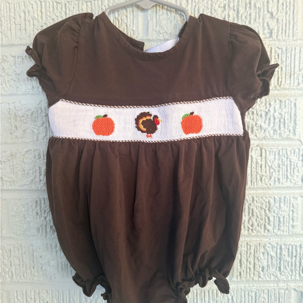 Smocked Turkey And Pumpkin Bubble